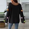 thumbnail image 4 of Pisexur Chandails pour Femmes Chandails à Manches Longues à Col Rond Chandail Tricoté Uni pour Femmes Chandails Décontractés Amples d'Automne Hauts Blouse Tendance Chandails à Imprimé Floral pour Femmes, 4 of 4