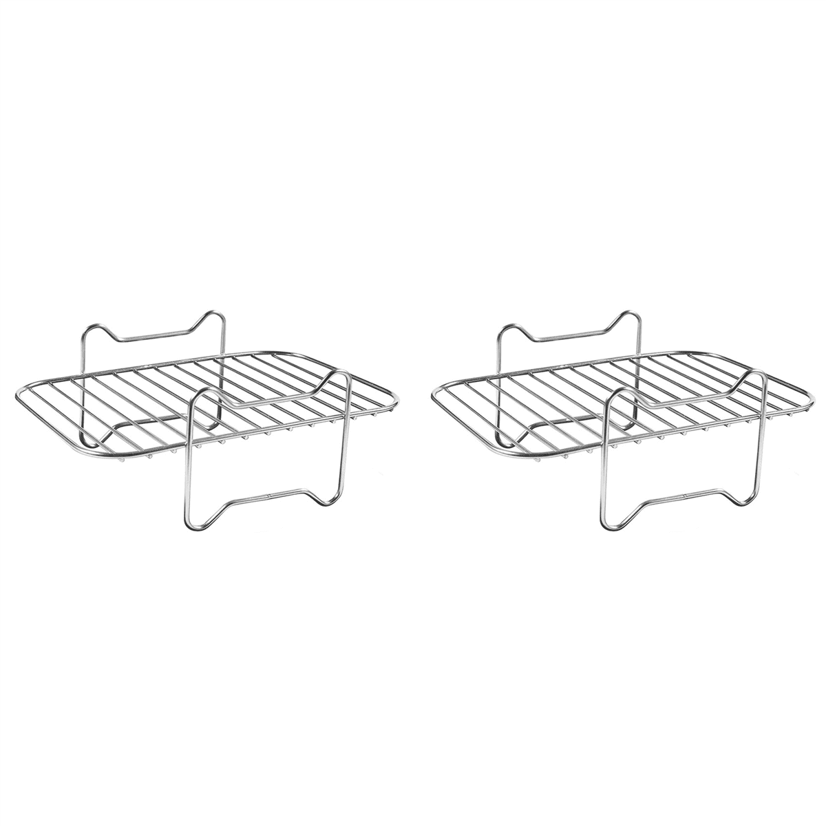 2X Rack for Double Basket Air Fryers, Dehydrator Rack for Ninja Foodi DZ201 DZ401 Accessories,2 x air fryer stand,Silver