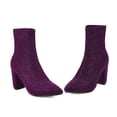 thumbnail image 4 of Womens Fashion Leopard Print Pullover Boots Socks Boots Ankle Boots, 4 of 9