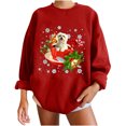 thumbnail image 2 of Hauts pour Femmes Hiver Noël Chien Impression Classique Pull Ample Sweat-Shirt, 2 of 5