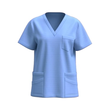 Amzcrzy Hauts de Sarrau Femmes Mode Couleur Unie Sarraus de Travail pour Femmes Décontracté Manches Courtes Col en V Hauts d'Infirmière avec Poches Confortable Uniforme de Travail Classique