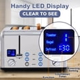thumbnail image 4 of CUSIMAX 4 Slice Toaster, Ultra-Clear LED Display & Extra Wide Slots, Dual Control Panels of 6 Shade Settings, Cancel/Bagel/Defrost Function, Removable Crumb Trays, Stainless Steel, 4 of 6