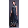 thumbnail image 3 of Bimba Robe Anarkali Noire à Imprimé Damassé pour Femme, Col Mandarin, Style Designer, Kurta Ethnique Indienne, Très Grande, 3 of 6