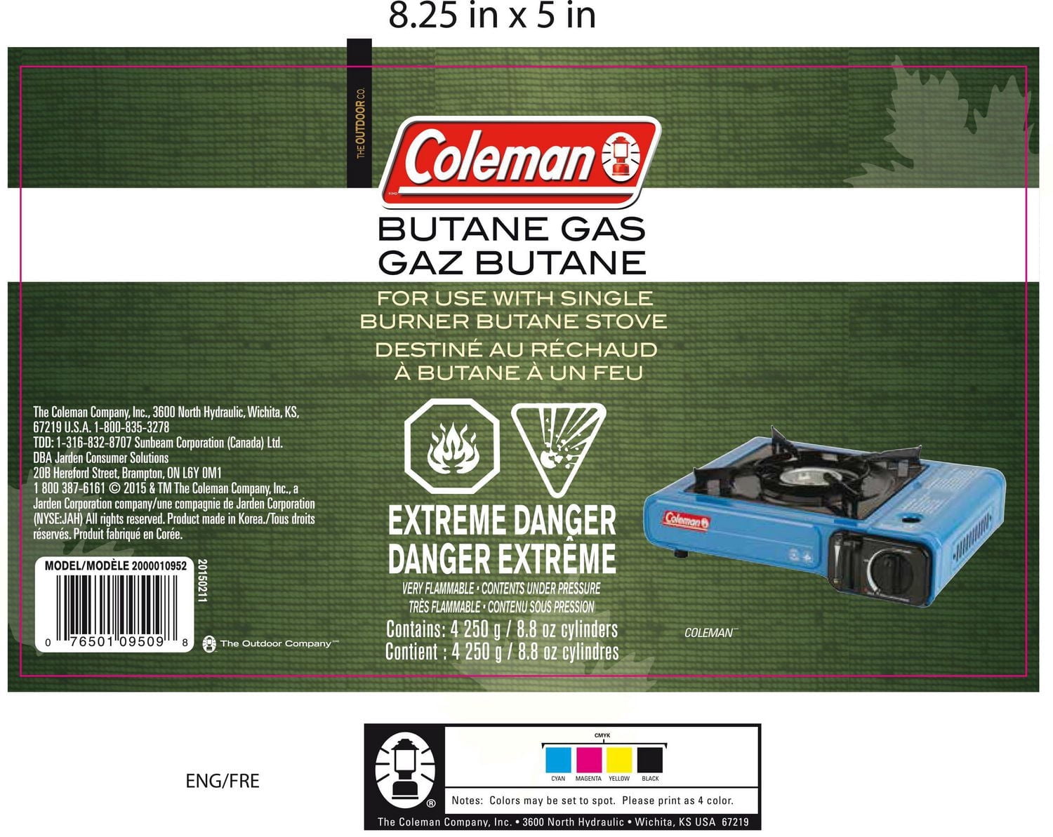 Bonbonne de gaz butane Coleman, 260 ml, pack de 4