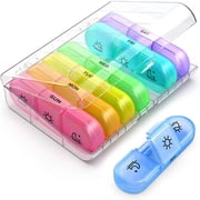 OAZOUF Weekly Pill Organizer 3 Times a Day - Large 7 Day Pill Box with Easy Open Design and Large Compartment - Medicine Pill Organizer for Pills Vitamin Fish Oil Supplements