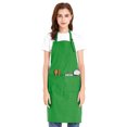 thumbnail image 1 of (Price/each)Opromo Unisex Cotton Canvas Adjustable Chef Kitchen Aprons with 2 Pockets-Kelly Green-XL, 1 of 7