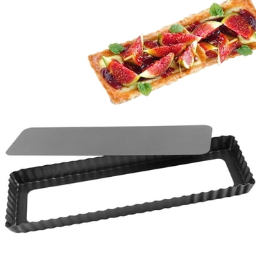 Gutdoor Moule Rectangulaire pour Tarte/Quiche en Acier au Carbone 14 Pouces Antiadhésif Moule à Tarte Quiche avec Fond Amovible pour Tartes, Moules à Quiche, Gâteaux au Fromage, Desserts