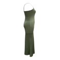 thumbnail image 3 of QJUHUNG Femmes Couleur Unie Robe Longue Sexy Bodycon Extensible Maxi Dame Printemps Automne Été Spaghetti Robe de Sangle, 3 of 8