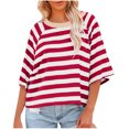 thumbnail image 1 of Penkiiy Chemise pour Femme en Lin à Manches 3/4, Chemise à Col Rond Unie à la Mode, Chemise à Manches Longues à Col Rond pour Femme/chemise 2TG Rouge, 1 of 4