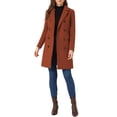 thumbnail image 2 of INSPIRE CHIC Manteau d'Hiver pour Femme à Revers Cranté Trench à Double Boutonnage m Brun Rougeâtre, 2 of 6