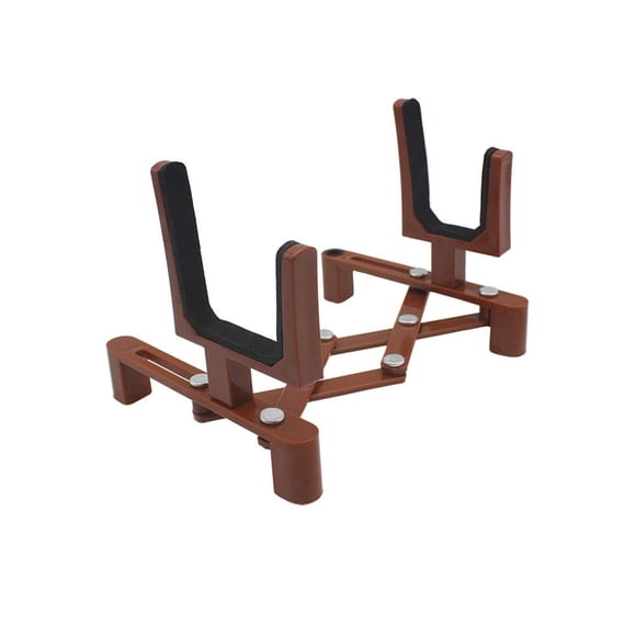 Violin Stand – Adjustable Collapsible with Bow Holder – Compact, Lightweight & Stable – Fits 4/4, 3/4 Violin & Viola – Practice & Display – Portable – Brown