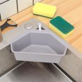 thumbnail image 2 of Oleegame 1PC Spoon And Lid Rest Kitchen Leaking Basket Triangular Kitchen Waste Leaking Basket Sink Side Shelf Gray, 2 of 5
