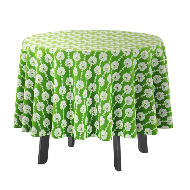 Vargottam Indoor/OutdoorRoundTablecloth 58 InchRoundTablecloth Imperméable à l'eau PatioTableCouleurs pour cour arrière CircularTable/Bbqs/Picnic -Light Green