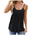 thumbnail image 3 of AherBiu Débardeurs pour Femmes Broderie Illet Camisole Ample Décontractée Fluide Col Rond Bretelles Spaghetti Boho, 3 of 5