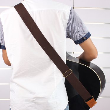 IRIN Adjustable Belt Woven Cotton Guitar Strap with Leather Ends for Electric Acoustic Folk Guitars Comfortable and Durable