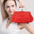 thumbnail image 3 of Beaded sequins design floral dinner purse, clutch bag, 3 of 4