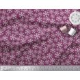 thumbnail image 3 of Soimoi Pink polyester Crepe Fabric Snow Flakes Floral Printed Fabric 1 Yard 42 Inch Wide, 3 of 5
