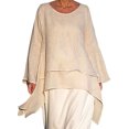 thumbnail image 2 of pxiakgy T-Shirts pour Femmes Mode Grande Taille Irrégulier Décontracté Lin Manches Longues Col Rond blouse T-Shirts Femmes beige + 3TG, 2 of 9