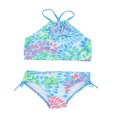 thumbnail image 1 of 2Pcs Kids Girl Tie Dye Bikini Set Fish Scale Ruffle Halter Swimsuit Toddler One Shoulder Bathing Suit Summer Outfits Set, 1 of 6
