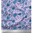thumbnail image 1 of Soimoi Polyester Crepe Fabric Floral & Leopard Animal Skin Fabric Prints by Yard 52 Inch Wide, 1 of 3