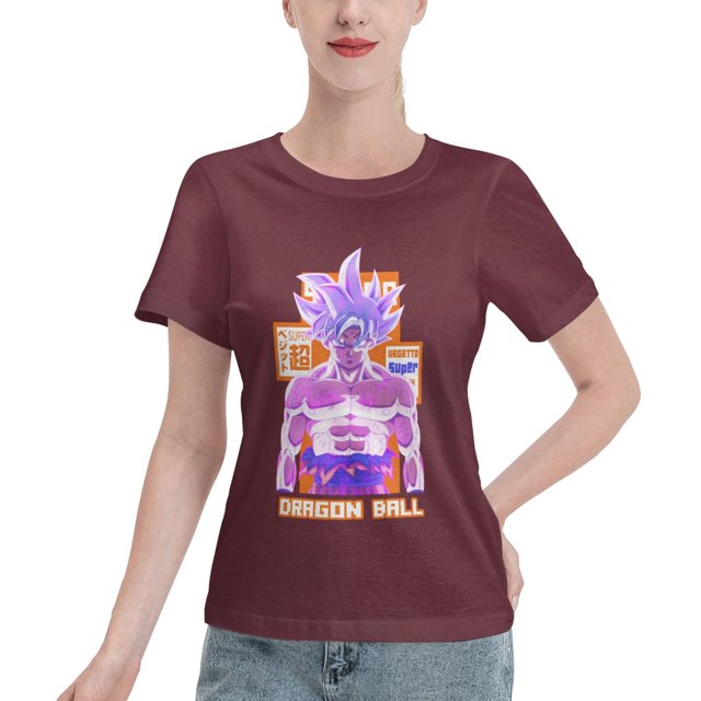 T-Shirt Basique à Manches Courtes pour Femmes Super Saiyan