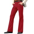 thumbnail image 1 of Mens Work Pants Men's Fashion Casual Flared Trousers Button Pocket Solid Color Pants Red XL, 1 of 2