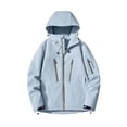 thumbnail image 1 of LOVZFMLL Jackets for Women's Solid Color Windbreaker Jacket Submachine Jacket Long Sleeved Hooded Casual Jacket, 1 of 2