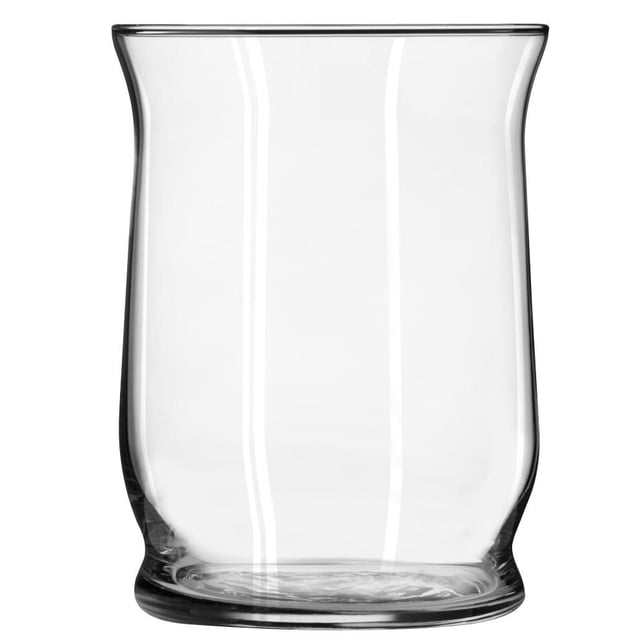 Vase Adorn Vase en Verre Transparent de 6 Pouces avec base Robuste et Rebord Profilé, Montré Orienté vers l'Avant sur Fond Blanc, Idéal pour des accents Décoratifs, des arrangements Floraux Ou comme Pièce Maîtresse pour des occasions Spéciales.
