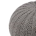 thumbnail image 4 of Simpli Home Pouf Rond Bohème en Tricot à la Main Shelby en Coton Gris Dove, 4 of 6