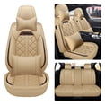 thumbnail image 1 of Maidao Car Seat Covers Leather for Subaru for Legacy 2003-Present 5 Seats Water Resistant Front Rear Cushion Protector with Pillow Beige, 1 of 9