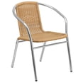 thumbnail image 1 of Commercial Aluminum and Beige Rattan Indoor-Outdoor Restaurant Stack Chair, 1 of 9