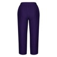 thumbnail image 5 of RXIRUCGD Capris d'Été Confortables et Amples pour Femmes, Couleur Unie, Violet, Taille : 3TG, 5 of 5