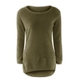 thumbnail image 5 of Meichang Chandails Duveteux et Pelucheux pour Femmes à Manches Longues, Col Rond, Coupe Ample, Chandail Mode Chaud d'Hiver, Hauts Longs, Couleur Unie, Chemises Confortables, 5 of 5
