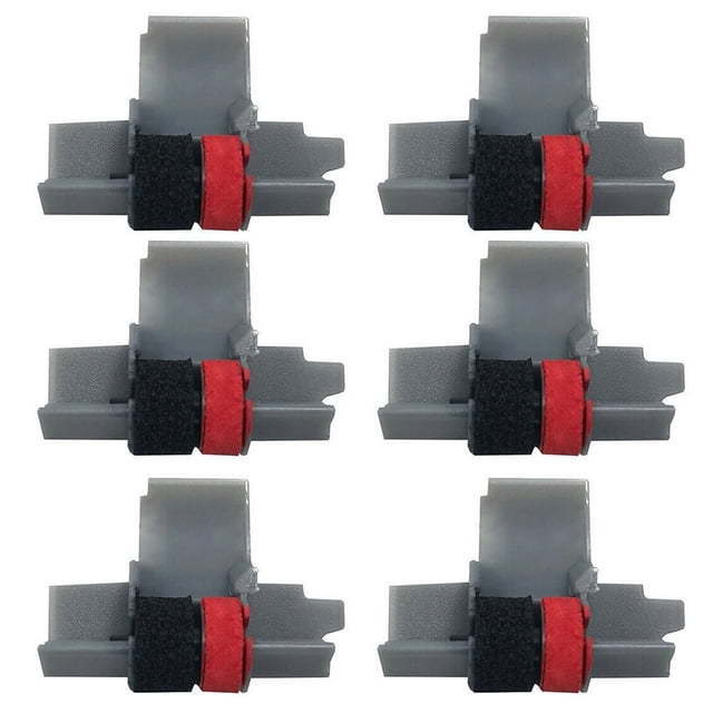 HLONK 6 Pack IR-40T Black and Red Calculator Ink Rollers IR40T For