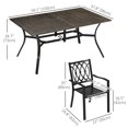 thumbnail image 3 of Outsunny 7 Pieces Patio Dining Set for 6 with Stackable Chairs, Brown, 3 of 10