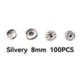 thumbnail image 4 of 100 Pieces Snap Button Children Jacket Trousers Pants Simple Snap Button Assortment Design Round Press Stud Assorted Kit DIY Crafting Silver 8mm, 4 of 9