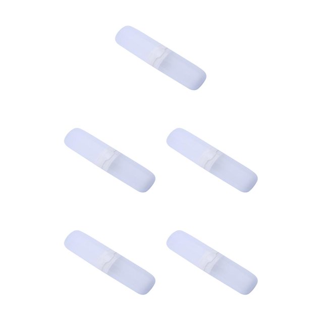 Maytalsory Tooth Brush Toothpaste Storage Box with Lid Portable Smooth Cases Chopsticks Forks Organizer Travel Office Party Transparent White 5Set