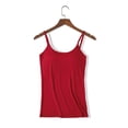 thumbnail image 5 of Hiiyo Women's Plus Size Spaghetti Strap Camisole with Built-In Bra Summer Tank Top, Sizes S-6XL, 5 of 5