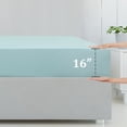 thumbnail image 4 of Bamboo Fitted Sheet Soft Silky Cooling Sheets with 16" Deep Pocket Light Blue Twin, 4 of 7
