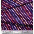 thumbnail image 2 of Soimoi Purple Poly Georgette Fabric Diagonal Arrow Printed Fabric 1 Yard 52 Inch Wide, 2 of 3