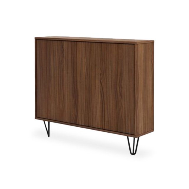Slender Armoire de Rangement à 2 Portes (Noyer)