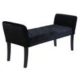 thumbnail image 1 of Armen Living Chatham Tufted Velvet Living Room Bench in Black, 1 of 4