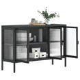 thumbnail image 2 of vidaXL Sideboard Black 105x35x70 cm Glass and Steel, 2 of 5