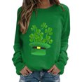 thumbnail image 1 of QIPOPIQ Chandails à Manches Longues pour Femmes T-Shirts de la Saint-Patrick Chandail Shamrock T-Shirt Vert Hauts T-Shirts de la Saint-Patrick Tuniques à Col Rond pour Dames T-Shirts de Fête T-Shirts Graphiques Aubaines, 1 of 4