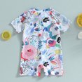 thumbnail image 4 of Gupgi Baby Girls Boys Rash Guard Swimsuit Watercolour Print Zipper Sun Protection Bathing Suit, 4 of 8