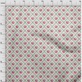 thumbnail image 3 of oneOone Tissu Cambric en Coton Imprimé Floral Losanges/feuilles et Roses, Tissu BTY 56 Pouces de Large, 3 of 4