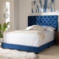 thumbnail image 2 of Baxton Studio Lit Grand Capitonné en Velours Candace, Bleu Marine, 2 of 8