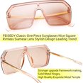 thumbnail image 3 of FEISEDY Lunettes de Soleil une Pièce Siamoises Classiques Belles Sans Monture Design Rétro Élégant pour Femmes Hommes B2574, 3 of 6