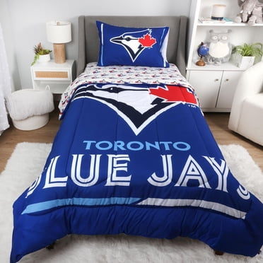 MLB Toronto Blue Jays Ensemble de literie simple 4 pièces