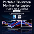 thumbnail image 3 of 12 inches Laptop Expansion Screen FHD Portable Tri-screen Monitor with 1 Cable for 2 Displays for Windows, MacOS for 13.3-16.5 inch Laptop, 3 of 7